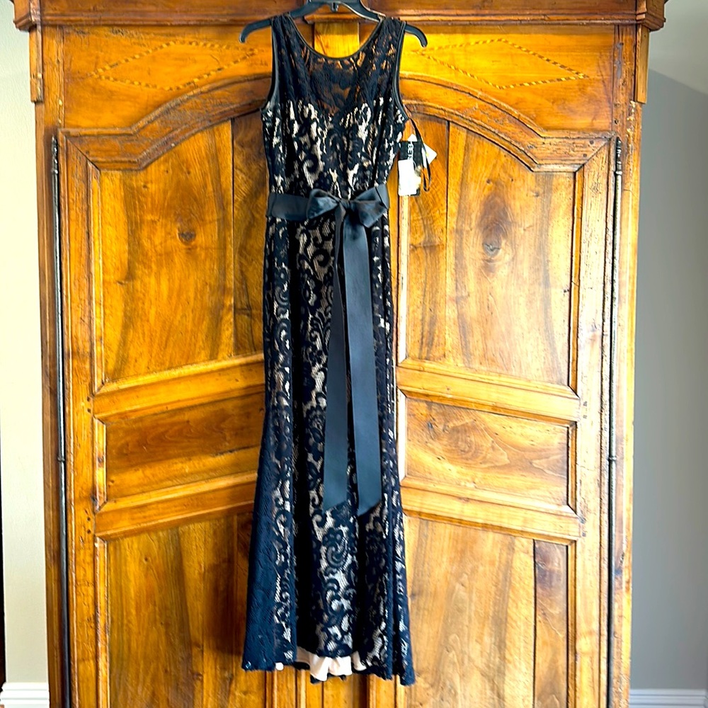 NWT, Betsy & Adam, long black dress